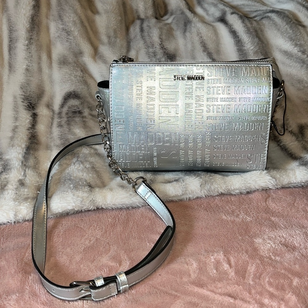 Steve Madden iridescent silver bag